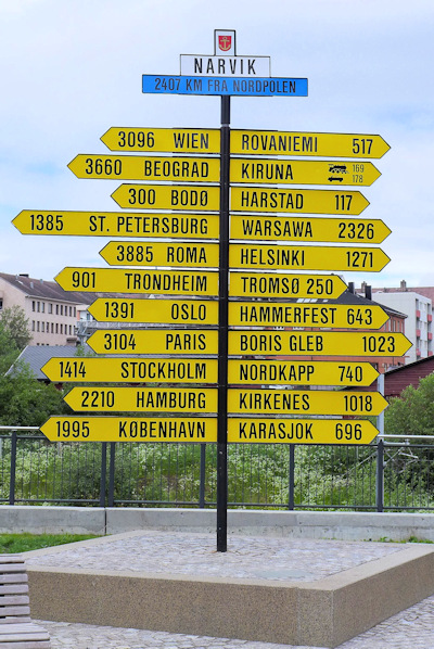 Narvik Wegweiser